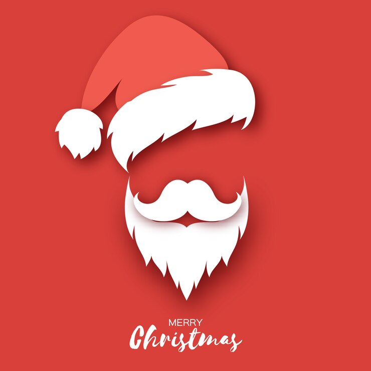 Vecteur barbe et chapeau de père noël