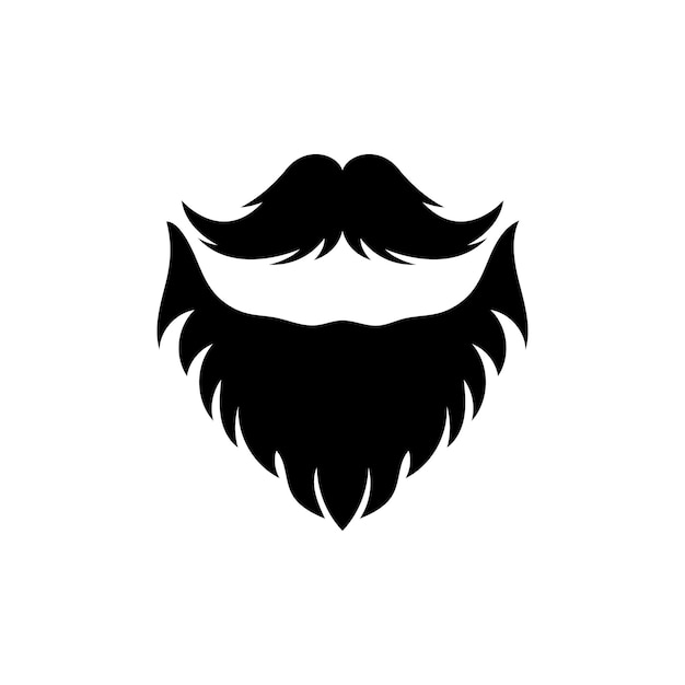 Barbe icône logo et vecteur de moustache