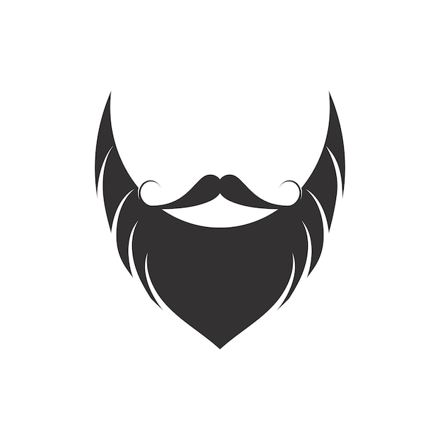 Barbe icône logo et vecteur de moustache