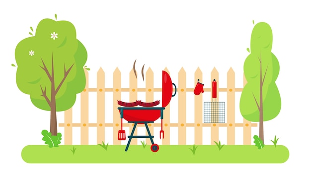 Barbecue dans le jardin ou dans le parc.