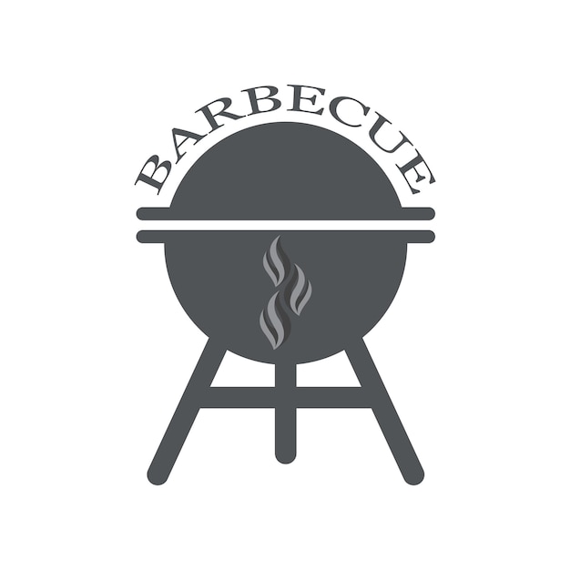 Barbecue Grill Icône Simple Et Symbole Avec Logo Fumée Ou Vapeur