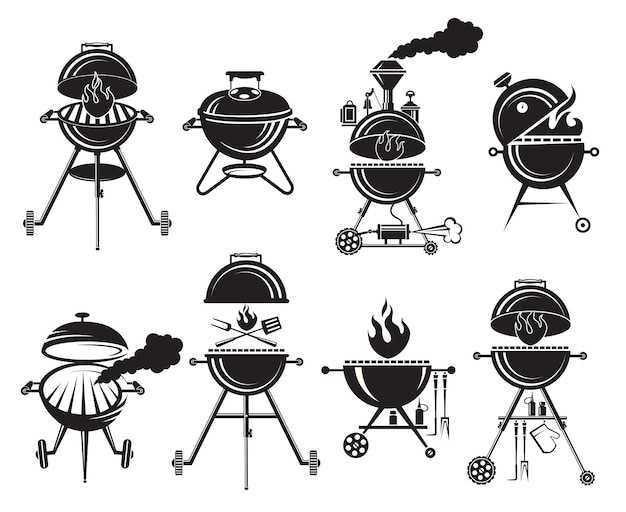Vecteur barbecue icons set