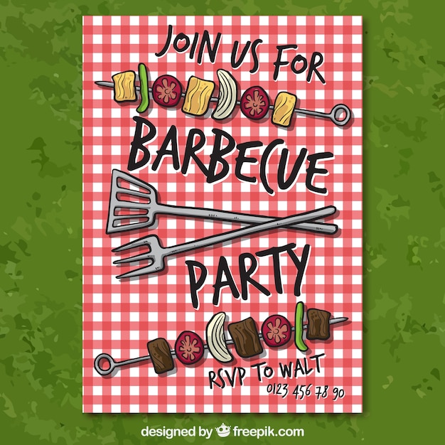 Vecteur barbecue invitation du parti