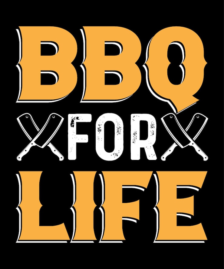 Barbecue pour la vie. Conception de t-shirt barbecue.