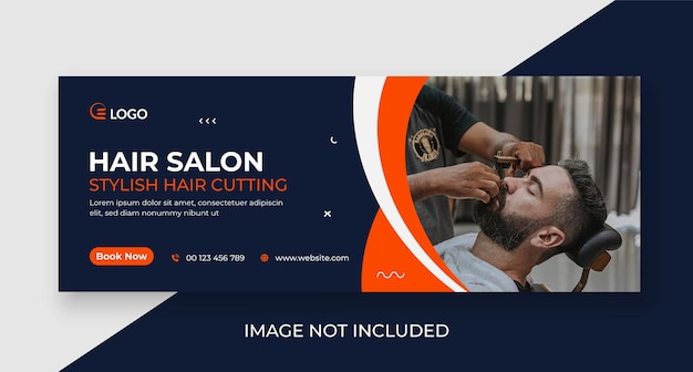 Barber shop couverture promotionnelle des médias sociaux et modèle de bannière Web