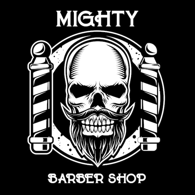 Barber Shop Logo Sur Fond Sombre