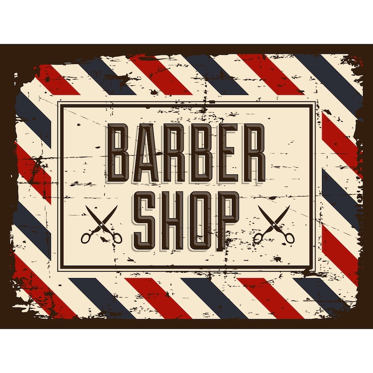 Vecteur barbershop barber shop inscrivez-vous signage
