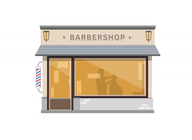 Barbershop, bâtiment, illustration