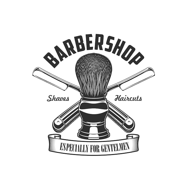 Barbershop blaireau rasoir icône salon de coupe de cheveux