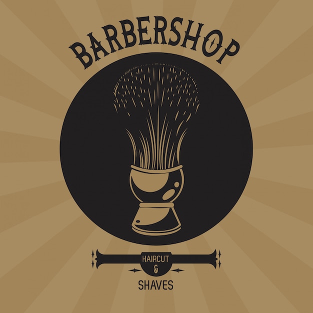 Barbershop emblème brun vintage