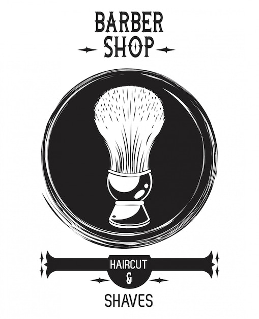 Barbershop vintage emblème noir et blanc