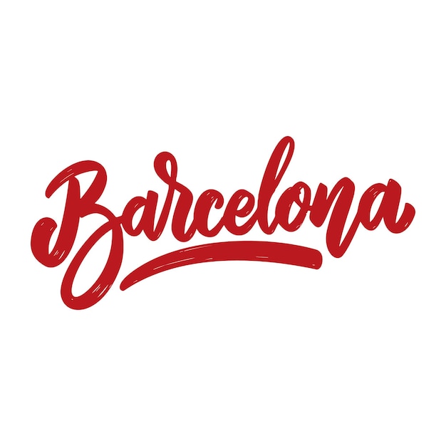 Barcelone. Phrase De Lettrage Isolée Sur Fond Blanc. élément De Design Pour Affiche, Carte, Bannière, Flyer. Illustration Vectorielle