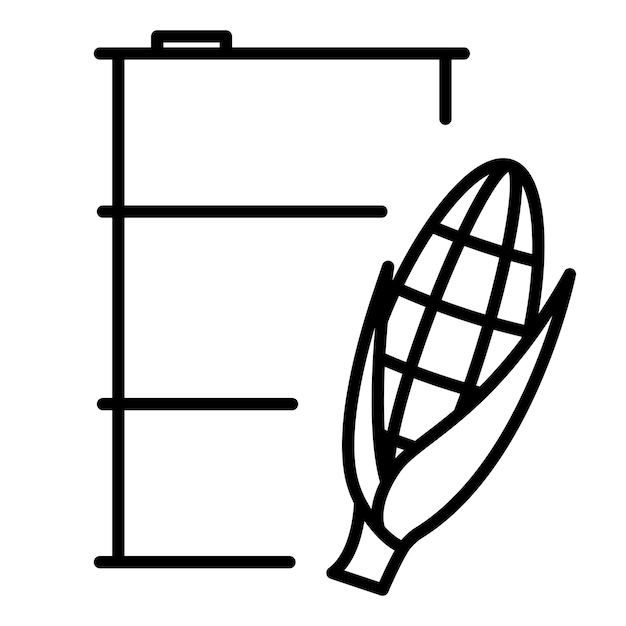 Baril Avec Logo De Maïs Biocarburant Biomasse Ethanol Fabriqué à Partir De Maïs Carburant Alternatif Respectueux De L'environnement