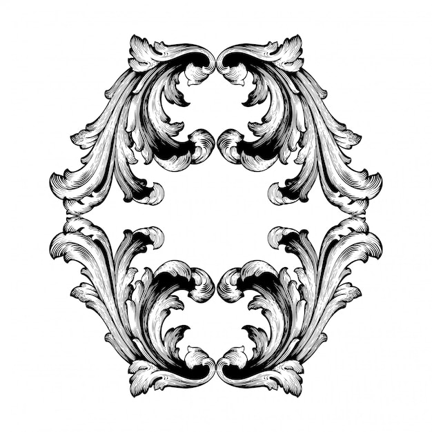 Baroque Classique De L'élément Vintage. élément De Design Décoratif Calligraphie En Filigrane.