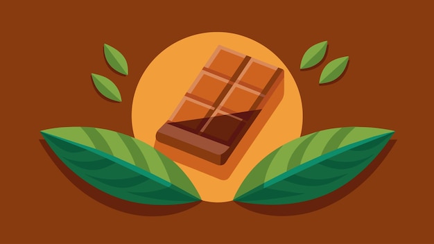 Vecteur une barre de chocolat biologique du commerce équitable fabriquée à partir de fèves de cacao cultivées de manière durable