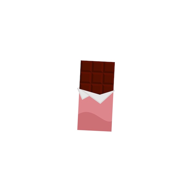 Vecteur une barre de chocolat avec des bonbons roses dessus