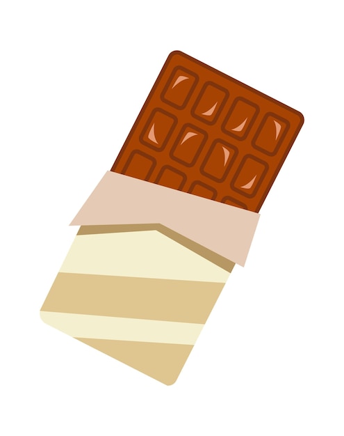 Barre de chocolat dessert Illustration vectorielle