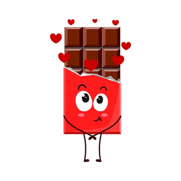 Barre De Chocolat De Dessin Animé Mignon Avec émotion