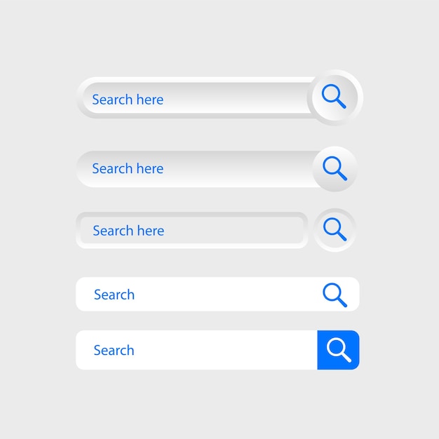 Barre De Recherche. Ensemble De Modèle D'interface Utilisateur De Recherche.