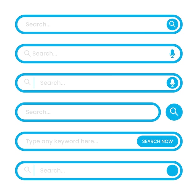 Vecteur barre de recherche icon set vector design sur fond blanc