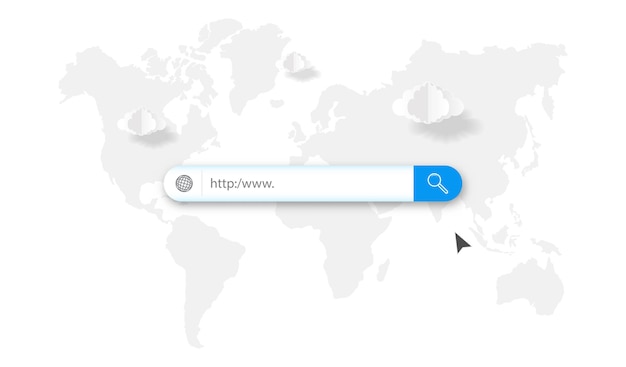 Vecteur barre de recherche pour l'interface utilisateur et le site web adresse de recherche et icône de la barre de navigation modèle de formulaire de recherche pour les sites web illustration vectorielle