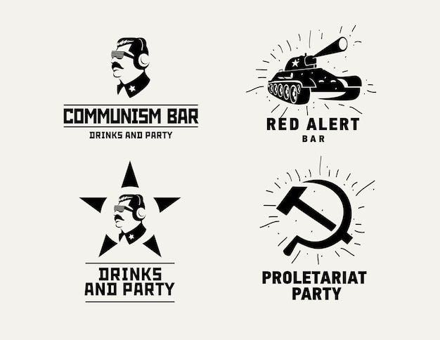 Barre De Restaurant De Style De Logos De Communisme