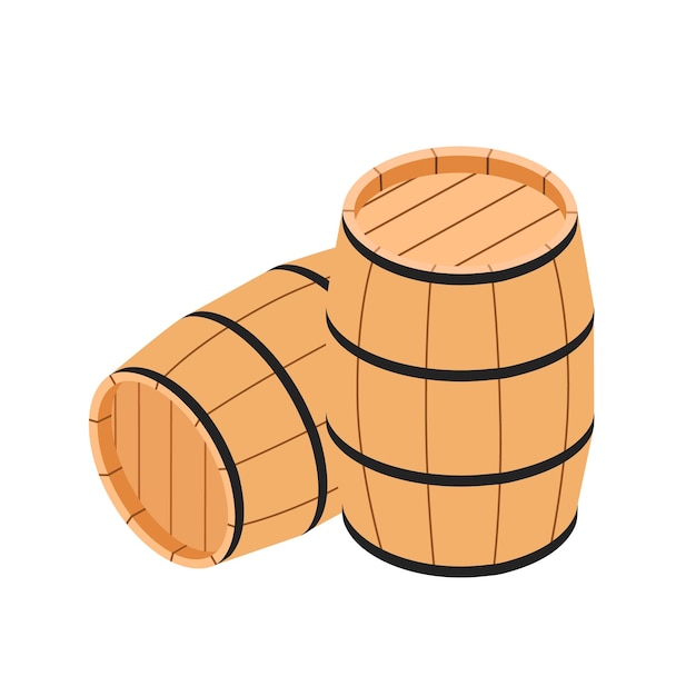 Vecteur barrels en bois pour le vin et les autres alcools