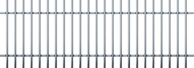 Vecteur barres métalliques de prison réalistes clôture de prison prison conception de modèle de cage de prison en fer pour criminel ou condamné