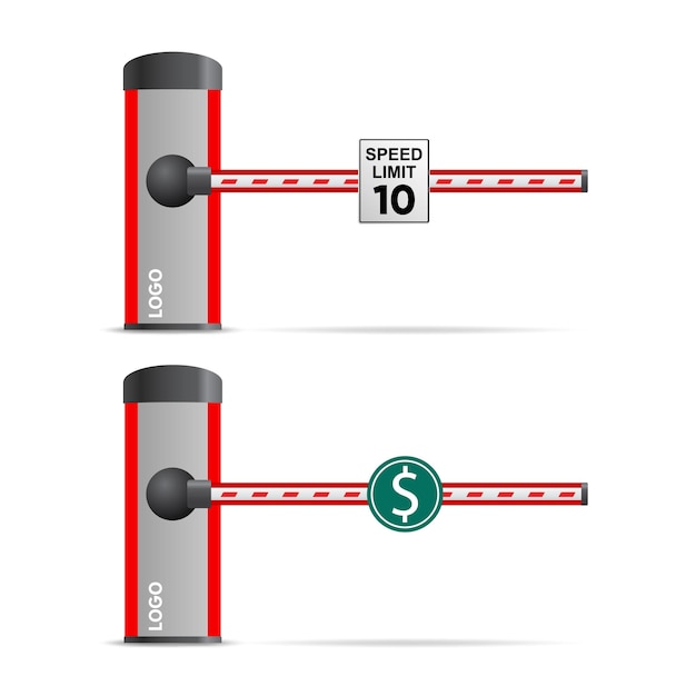 Barrière automatique avec limite de vitesse des panneaux routiers et concept de point de contrôle de stationnement à péage