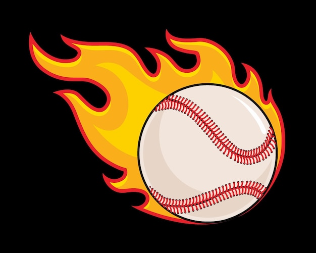 Baseball Ball Flamme Softball Feu Illustrations Vectorielles