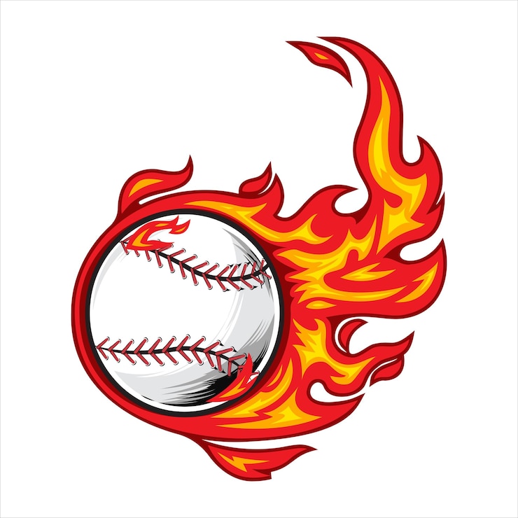 Vecteur baseball en feu illustration vectorielle