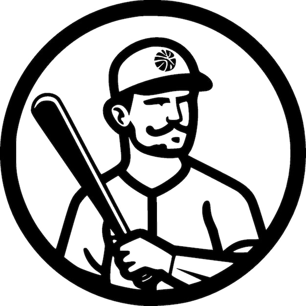 Baseball minimaliste et simple silhouette illustration vectorielle