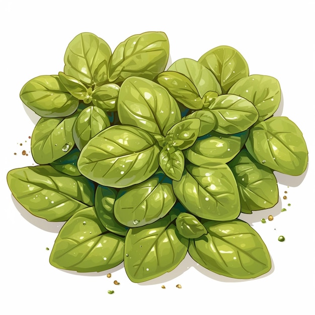 Vecteur basilic frais pesto vert style dessin animé
