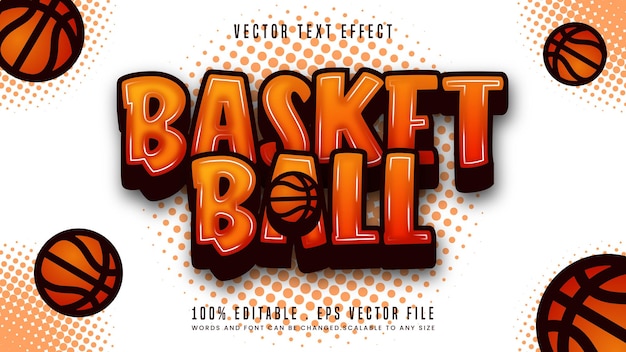 Basket Ball 3d Style De Police D'effet De Texte Modifiablev