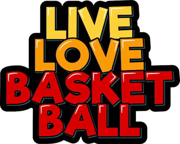 Vecteur basket-ball d'amour en direct