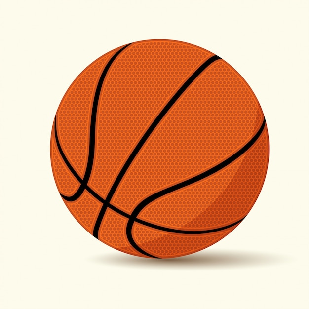 Basket-ball Sur Fond Blanc, Style Cartoon,