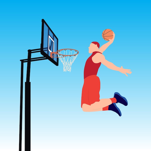 Basket-ball jouant illustration vectorielle
