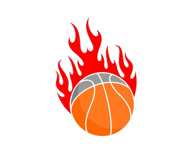 Basket-ball Avec Logo Flamme De Feu