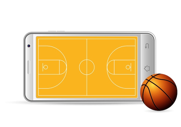 Vecteur basket-ball de téléphone intelligent