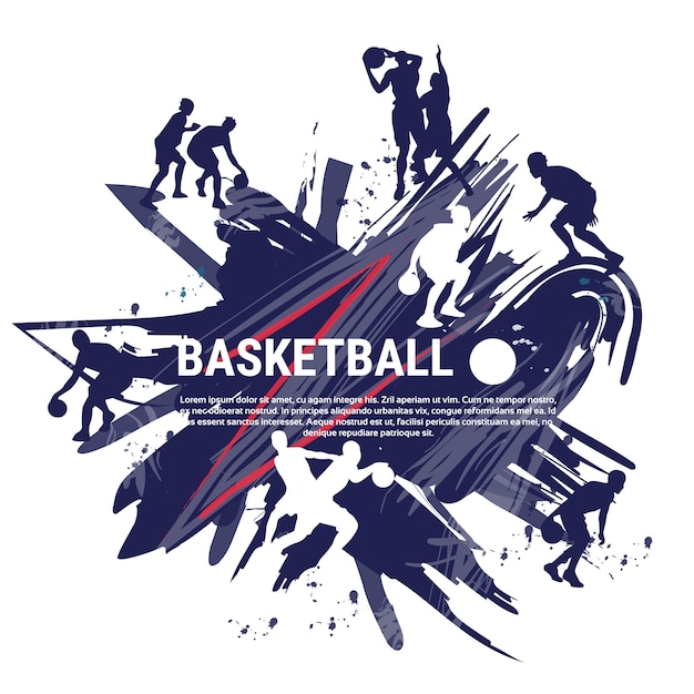 Basketball Joueurs Sportifs Sport Compétition Logo Bannière