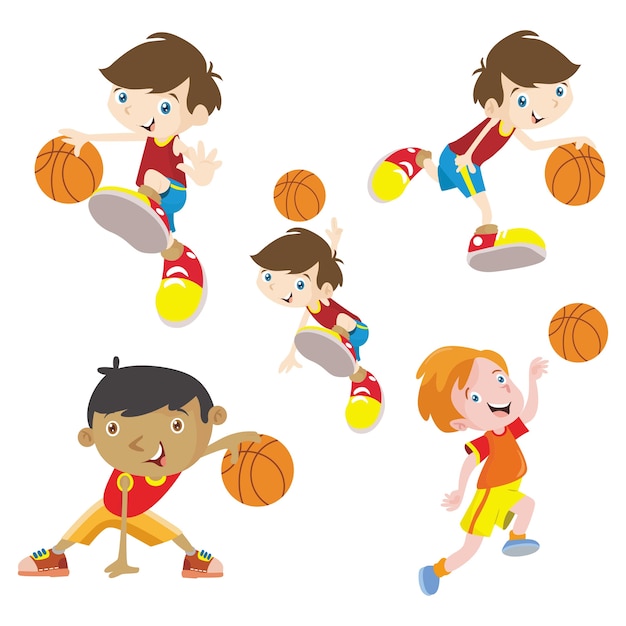 Vecteur basketball kids joueur sport