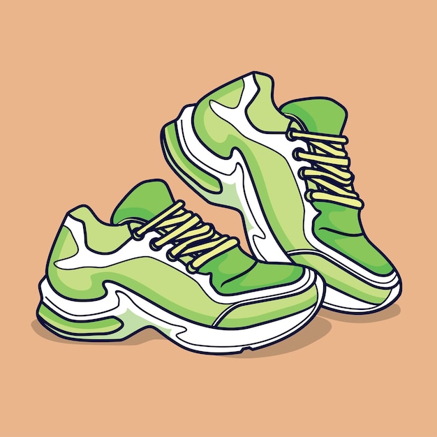 Baskets sport chaussures illustration dessin animé vecteur