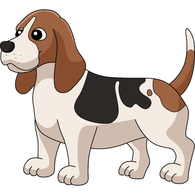 Basset Hound Chien Dessin Animé Clipart Illustration