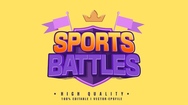Vecteur batailles sportives modifiables texte effecttyphography logo