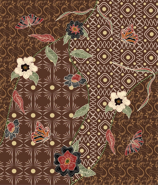 Batik traditionnel asiatique abstrait motif textile batik indonésien