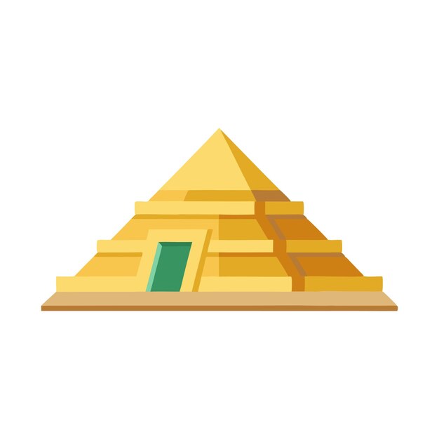 Bâtiment d'architecture de pyramide illustration vectorielle plate isolée sur fond blanc