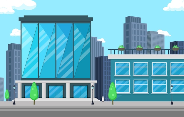 Bâtiment de bureaux banque ou centre médical dans le centre-ville concept immobilier commercial loyer