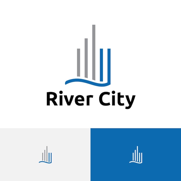 Bâtiment Construction Office Business River City Logo