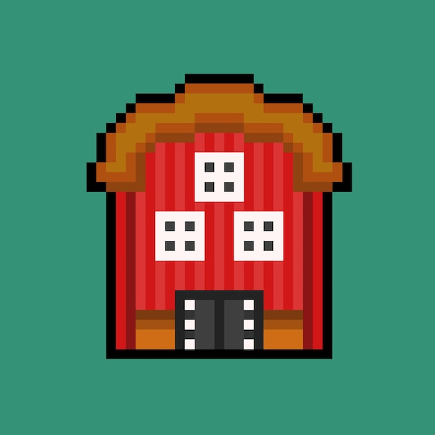 Bâtiment De Grange Avec Style Pixel Art