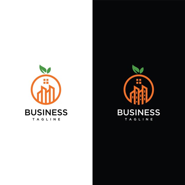 Bâtiment Et Logo Vectoriel Orange